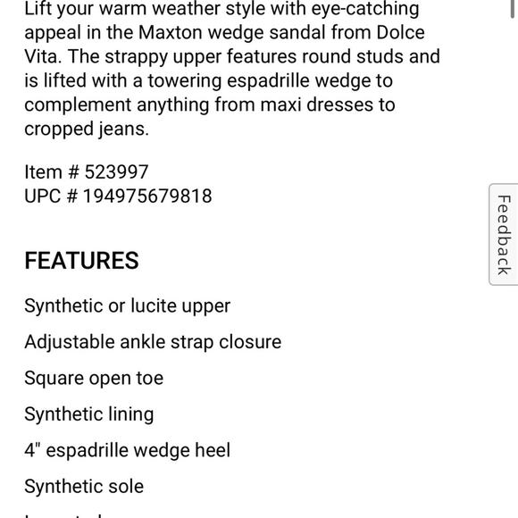 NEW Dolce Vita Maxon Espadrille Wedge Sandal Black Studded Womens Size  8.5 - Picture 9 of 10